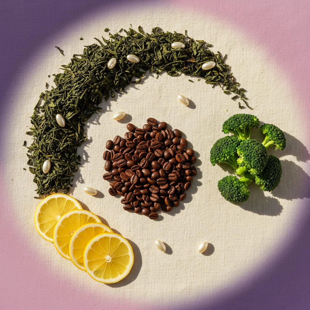 Natural botanicals representing the plant extracts found in Wellaray Coffee